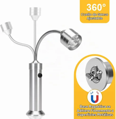 Vista 5 de KOSIN Luz de parrilla para barbacoa, base magnética, luces LED superbrillantes, cuello de cisne flexible de 360 grados, resistente a la intemperie