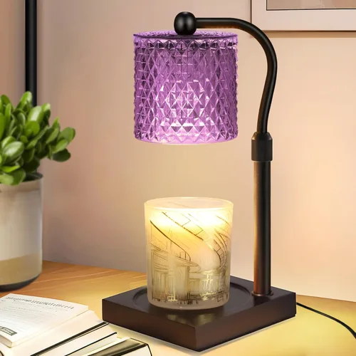 Vista 13 de Paquete de 2 Lámparas Calentadoras de Velas con Temporizador Regulador de Intensidad Altura Ajustable, Regalos de Decoración de Nuevo Hogar