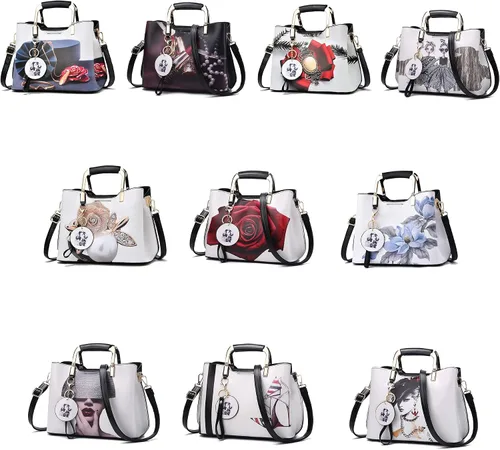 Vista 5 de Nevenka Monederos y bolsos para mujer con asa superior, bolsos de hombro de cuero para mujer