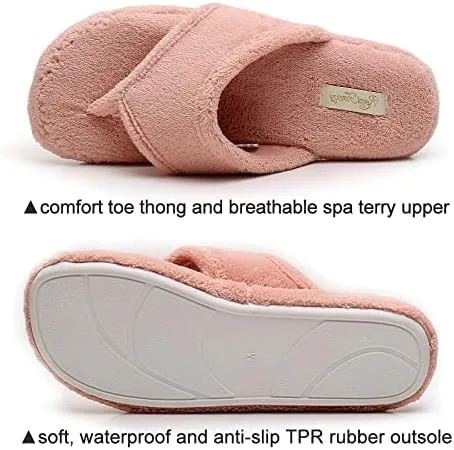 Vista 2 de Pantuflas tipo mocasín con purpurina para mujer, con forro de piel sintética, para el invierno