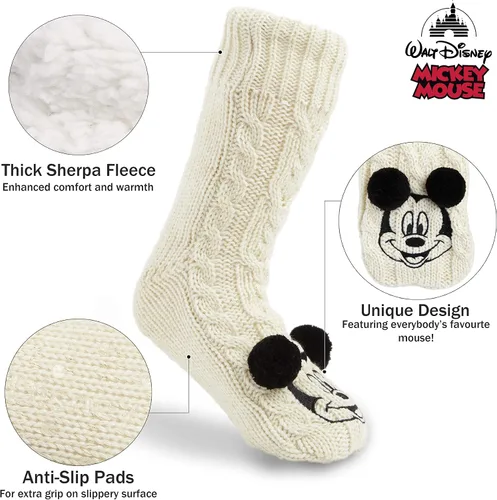 Vista 5 de Disney Women's Slippers Socks Fluffy Slipper Socks