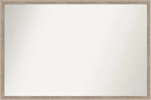 Vista 94 de Amanti Art Espejo de baño blanco para sobre el fregadero, 24 x 27 pulgadas, espejo de tocador rectangular con cuña de madera dura, marco de madera