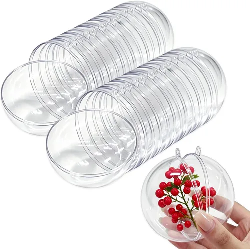 Vista 10 de 4 bolas de acrílico grandes de Navidad rellenables de 6.3 pulgadas