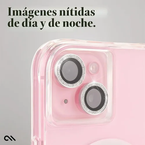 Vista 7 de Case-Mate Protector de lente de cámara con anillos parpadeantes para iPhone 15 / iPhone 15 Plus - Doble vidrio templado - Duradero, antiarañazos