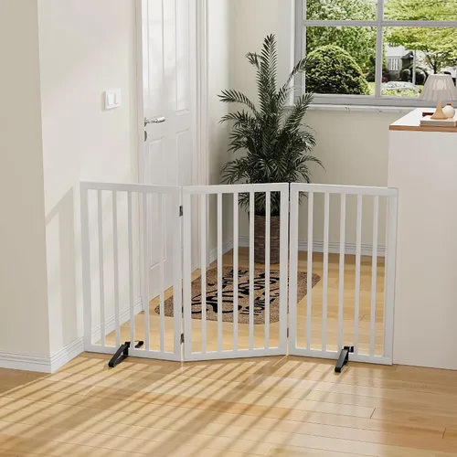 Vista 13 de Puerta para perros de 32 pulgadas de alto, puerta independiente para perros, para escaleras, puerta plegable para mascotas para perros