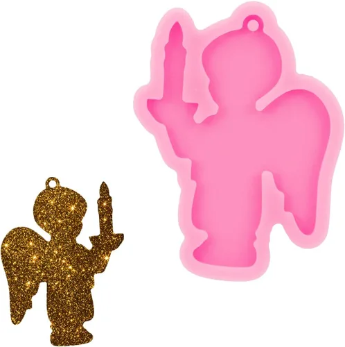 Vista 12 de Angel Wings Kit de 33 moldes de silicona para hacer manualidades de ángel y niña, alas de corazón de ángel, para manualidades, llaveros, colgantes