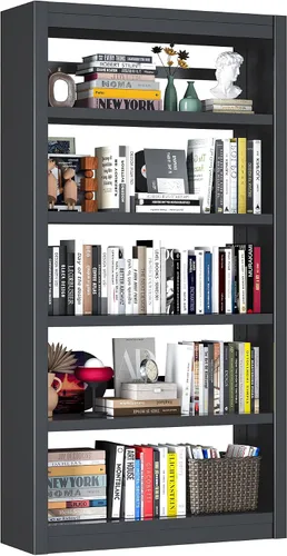 Vista 8 de Estantería de Libros, Librero Resistente de 5 Niveles, Estantería Ajustable, Gran Capacidad por Estante, Libreros Modernos para Sala de Estar