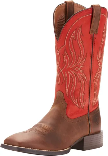 Vista 6 de Ariat Sport Rustler Western Boots - Botas vaqueras de cuero para hombre Marrón Brute/Tack Room Negro