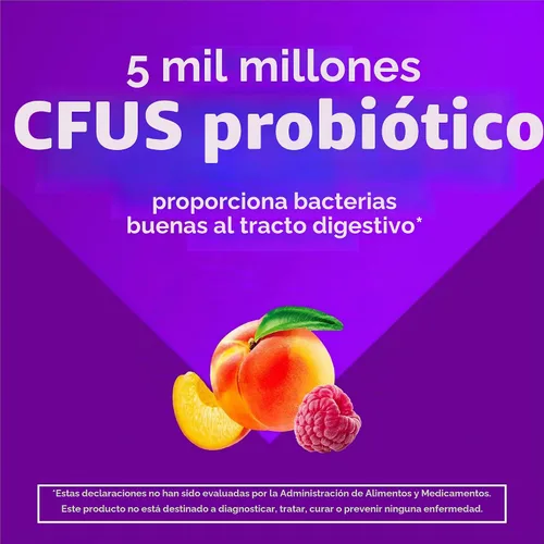 Vista 5 de vitafusion Suplementos de gomitas probióticas, suplementos nutricionales probióticos con sabor a frambuesa, melocotón y mango, 70