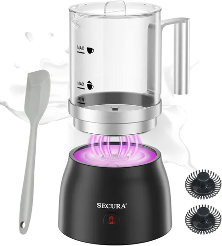 Vista 9 de Secura Espumador de leche eléctrico de 17 onzas y vaporizador, jarra de leche desmontable de acero inoxidable, máquina de espuma caliente y fría 4