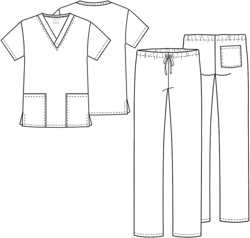 Vista 7 de CHEROKEE - Conjunto de pantalón y filipina unisex para dama