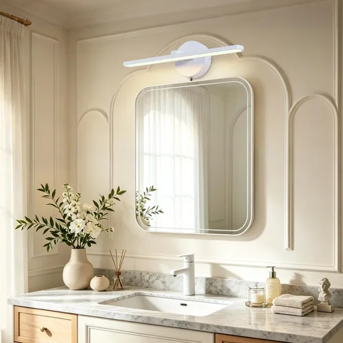 Vista 4 de MantoLite - Luces de tocador enchufables, accesorios de iluminación de baño sobre espejo Blanco