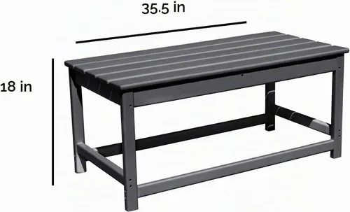Vista 3 de HDPE Laguna Outdoor Poly Adirondack Mesa de centro color marrón oscuro