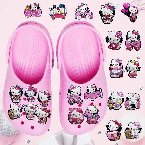 Vista 2 de Dijes para zapatos de cocodrilo, accesorios para decoraciones para niñas, niños, adultos, mujeres, recuerdos de fiesta, Vinilo, No es una piedra