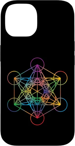 Vista 4 de iPhone 16 Geometría Sagrada Metatrón Cubo Chakra con Funda Geométrica