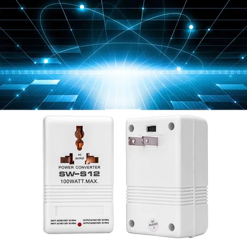 Vista 2 de Walfront Convertidor de corriente de 50 W, convertidor de voltaje de 2 canales AC110V/120V a 220V/240V, adaptador de viaje elevador y descendente