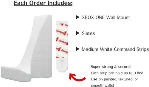 Vista 6 de 3D Lasers Lab - Soporte de pared para mando de Xbox One, Microsoft, fácil de instalar, tira de comandos de 9.8ft incluida