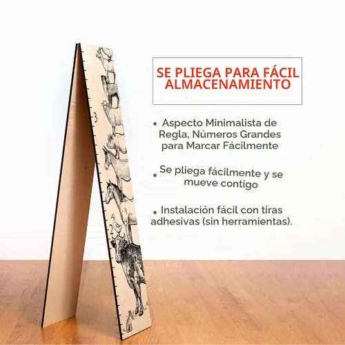 Vista 3 de Headwaters Studio Tabla de crecimiento de madera – Tabla de altura para niños, medida de pared para niños, tabla de altura para pared, regla