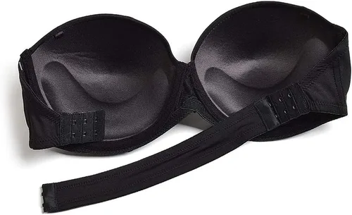 Vista 4 de Sujetador sin tirantes con parte trasera transparente invisible correa push up acolchado Bralette