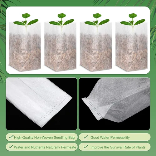 Vista 8 de 1000 bolsas de cultivo no tejidas para plantas de semillero, 5.9 x