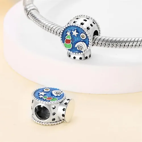 Vista 2 de CYCUFF Abalorios de plata de ley 925 adecuados para collares de dijes, pulseras, abalorios, joyería de regalo para mujer
