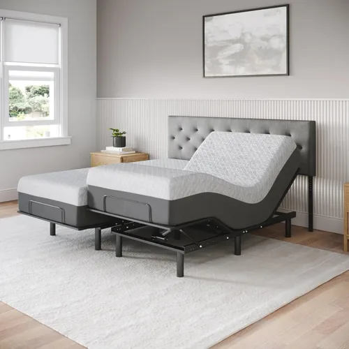 Vista 8 de Celestial Aurora - Base de cama ajustable (marco) + colchón de espuma viscoelástica de gel de 10 pulgadas (mediano), fácil montaje, elevación