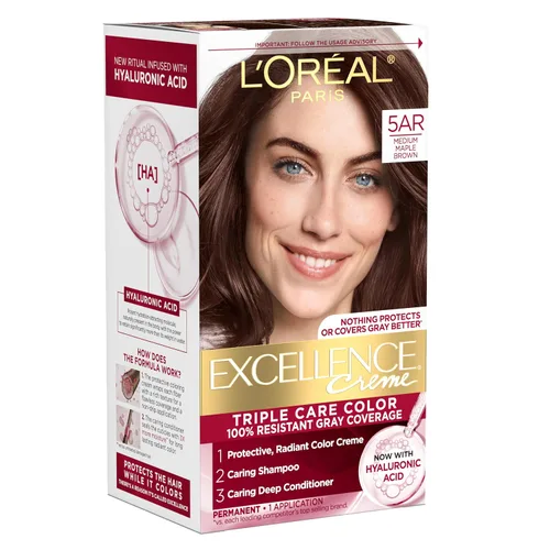 Vista 42 de L'Oreal Paris Excellence Crème Tinte Permanente para el Cabello, Color de Cabello de Triple Cuidado con Complejo Pro-Keratina para una Cobertura