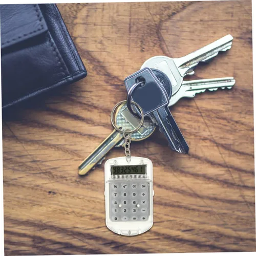 Vista 4 de NUOBESTY 4pcs Calculadora Llavero Mini Calculadora Básica Cuatro Funciones Material Portátil Estudiante