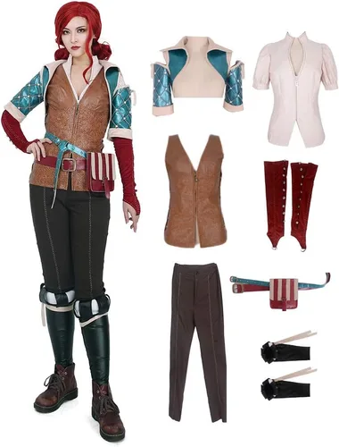 Vista 5 de miccostumes Disfraz de cosplay para mujer con guantes y cinturón