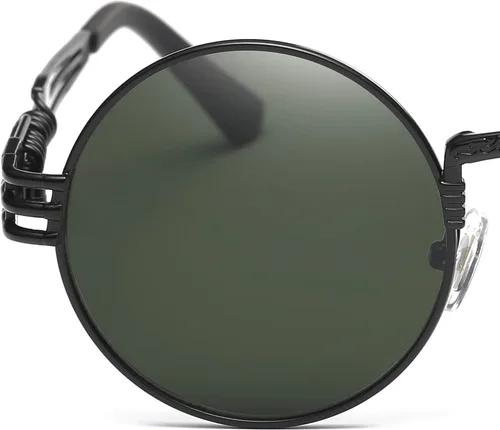 Vista 41 de Dollger Gafas de sol redondas Steampunk con marco de metal