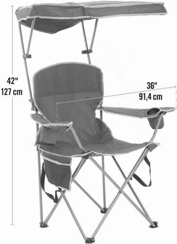Vista 3 de Quik Shade Max Shade - Silla plegable alta y ancha para campamento con protección solar UV