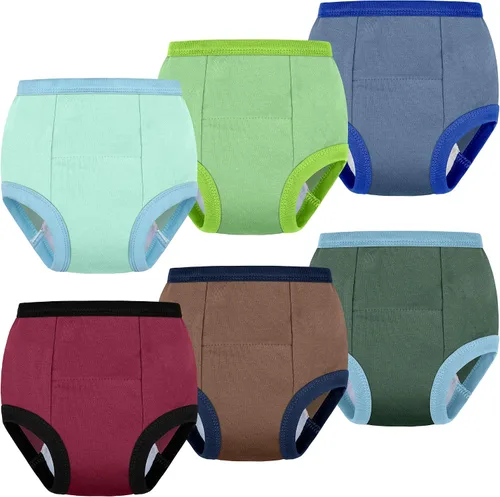 Vista 7 de BIG ELEPHANT Ropa interior de entrenamiento para ir al baño, 100% algodón, absorbente, unisex, pantalones para niños y niñas Serie Floral