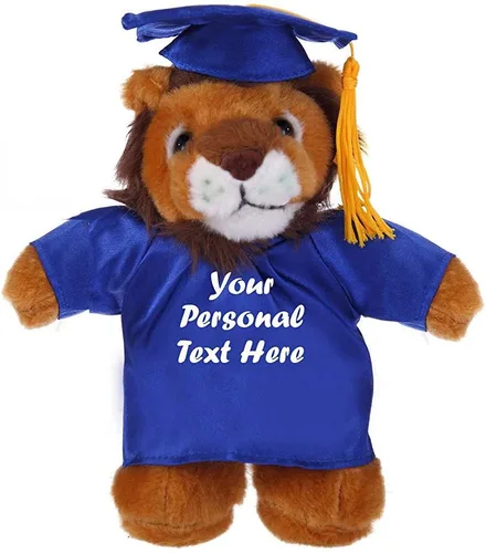 Vista 5 de Plushland Juguetes de peluche de 8 pulgadas, regalos de regalo para el día de graduación, texto personalizado, nombre o logotipo de tu escuela