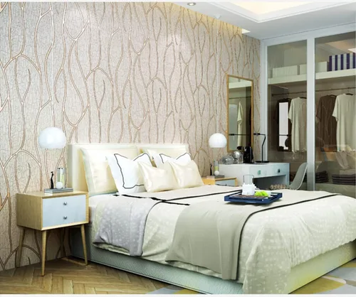 Vista 4 de Q QIHANG Moderno y minimalista no tejido grueso en relieve 3D para TV pared TV fondo de pared sala de estar dormitorio papel tapiz 1.73 pies