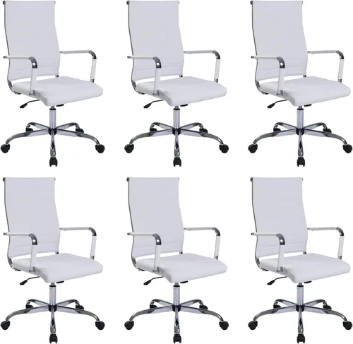 Vista 16 de Silla de escritorio de oficina, sillas de trabajo rodantes de cuero negro