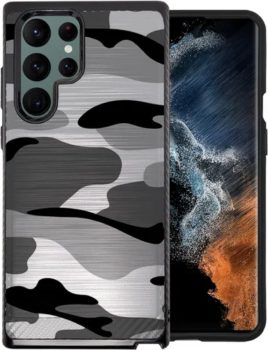 Vista 10 de Cases on Deck CasesOnDeck - Funda ajustable compatible con Samsung Galaxy S22 Ultra / S22 Ultra, armadura cepillada, funda híbrida con agarre