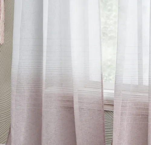 Vista 3 de Dainty Home Linea - Par de paneles de cortinas traslúcidas con textura de lino con textura 3D, estilo bohemio 3D para dormitorio, 2 paneles