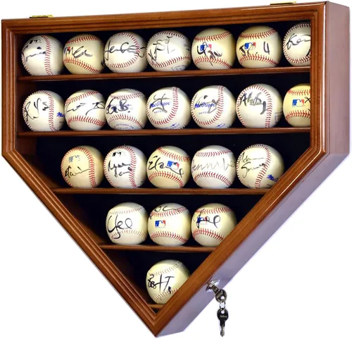 Vista 9 de 23 Balón de béisbol vitrina gabinete - Home Plate Shaped (negro)