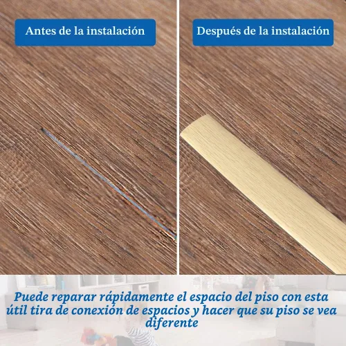 Vista 5 de Tira de transición de suelo autoadhesiva, tiras de cobertura de suelo laminado de vinilo de 1.57 pulgadas de ancho, divisores planos de Beige