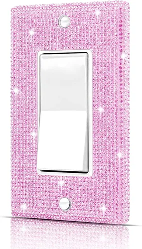 Vista 28 de Dengduoduo Placas de pared, cubierta decorativa para interruptor de luz, cubiertas decorativas de tomacorrientes, diamantes de imitación plateados