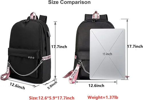 Vista 2 de XMTIHE Kids Boys Cristiano Ronaldo Novelty Backpack,Canvas Backpack with USB Charging Port for School Travel