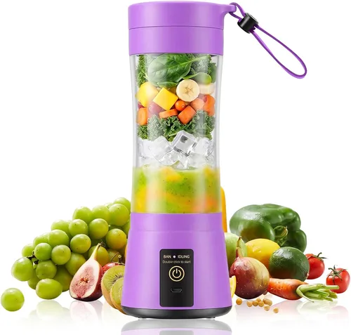 Vista 11 de Mini Personal Size Portable Blender - 375ml Small Blender Make Smoothies Blush