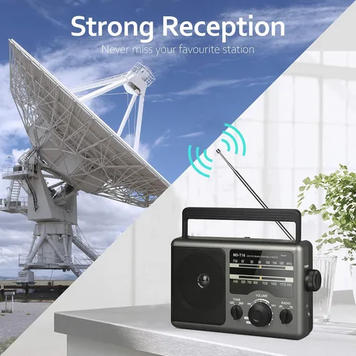 Vista 5 de Radio portátil AM FM con batería con la mejor recepción, conector para auriculares, mejor calidad de sonido