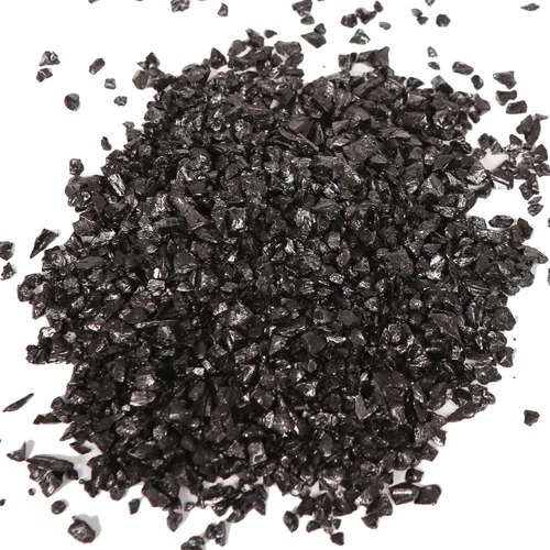Vista 5 de Syedra - Vidrio triturado para manualidades, chips de alto brillo triturado con purpurina, piezas de vidrio roto, 0.118-0.236 in, 410G (negro)