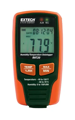 Vista 7 de Extech RHT10 - Registrador de datos USB de humedad y temperatura con memoria de 16.000 puntos de datos, punto de rocío, sello de hora/fecha