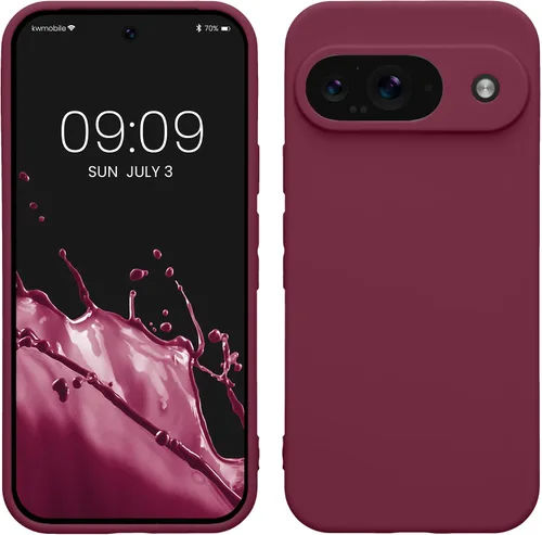 Vista 254 de kwmobile Funda compatible con Google Pixel 9 - Funda protectora delgada de TPU para teléfono - Acabado mate suave - Piedra antigua