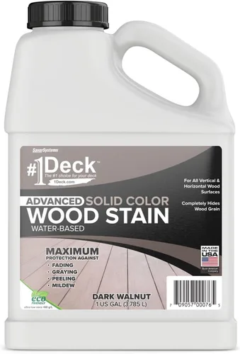 Vista 14 de Tinte y sellador de madera para exteriores de color sólido avanzado #1 Deck Premium en uno, sellador a base de agua para cubiertas de madera, vallas