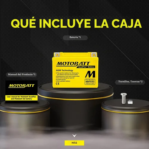 Vista 8 de MotoBatt MBTX4U reemplaza a YTZ5S YTX4LBS YT4LBS YB4LA YB4LB