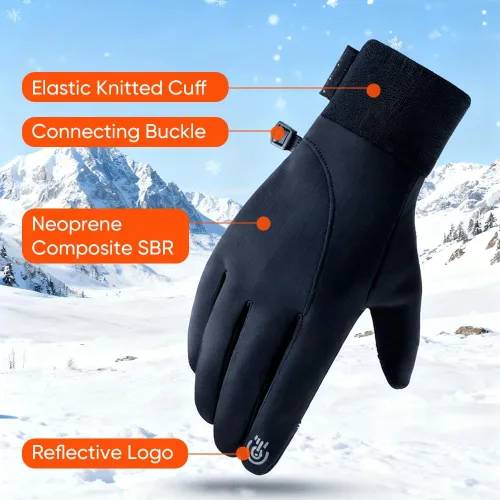 Vista 6 de Saker - Guantes térmicos de alta calidad para hombre, guantes de ciclismo para clima frío, resistentes al viento, resistentes al agua, con agarre