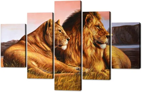 Vista 28 de 5 piezas de pintura sobre lienzo ardiente de fénix dibujado en estilo heráldico fuego fénix arte de pared vintage impresiones obras de arte arte
